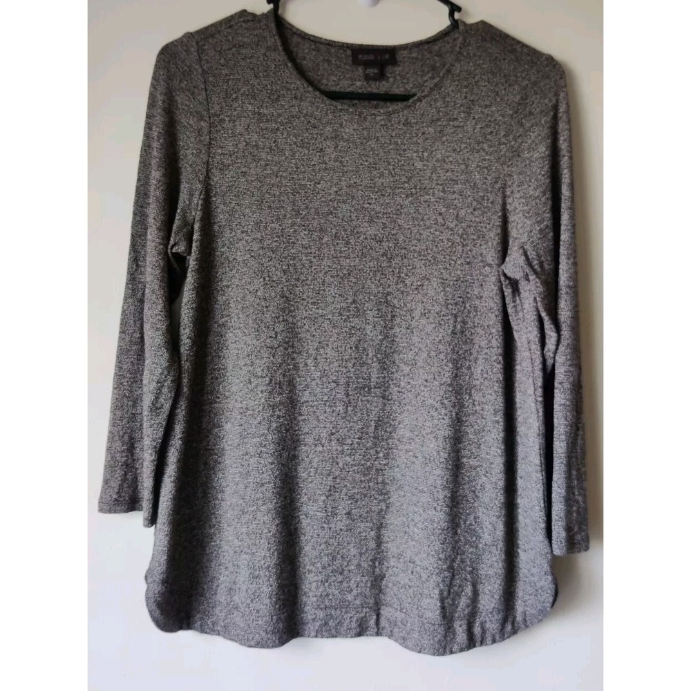 J‎ Jill Wearever Collection Gray Knit Tunic Top 3/4 Sleeves Size XS